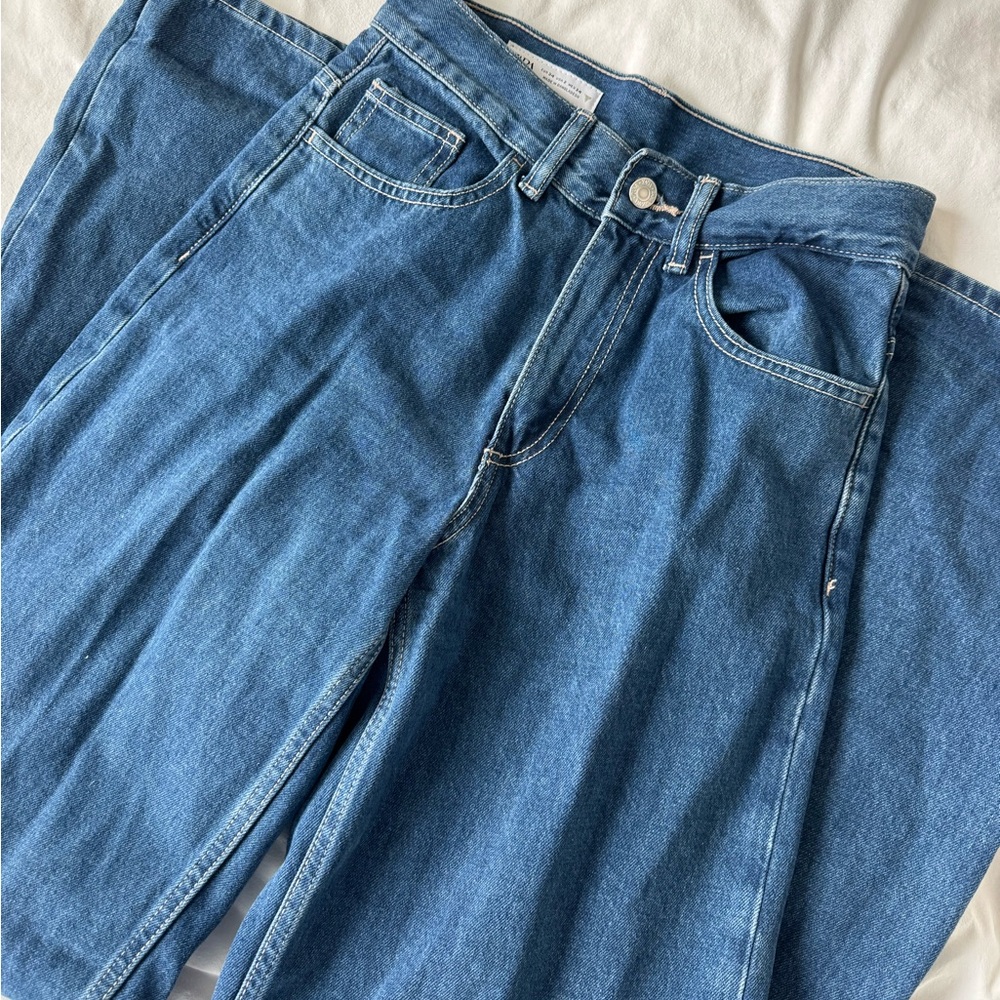 Zara Indigo Blue Denim Pants